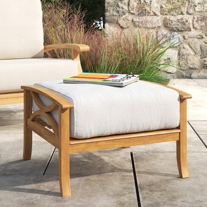 Birch Lane™ Brunswick Teak Outdoor Ottoman & Reviews | Wayfair